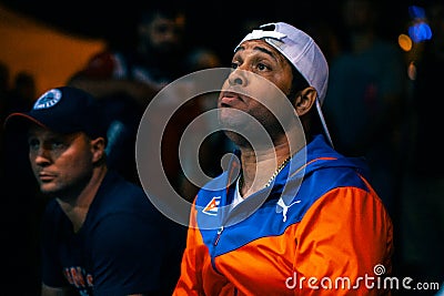 Tsotne Rogava versus Guevara Charon during Boxing match between national teamsÂ UKRAINE - ARMENIA Editorial Stock Photo